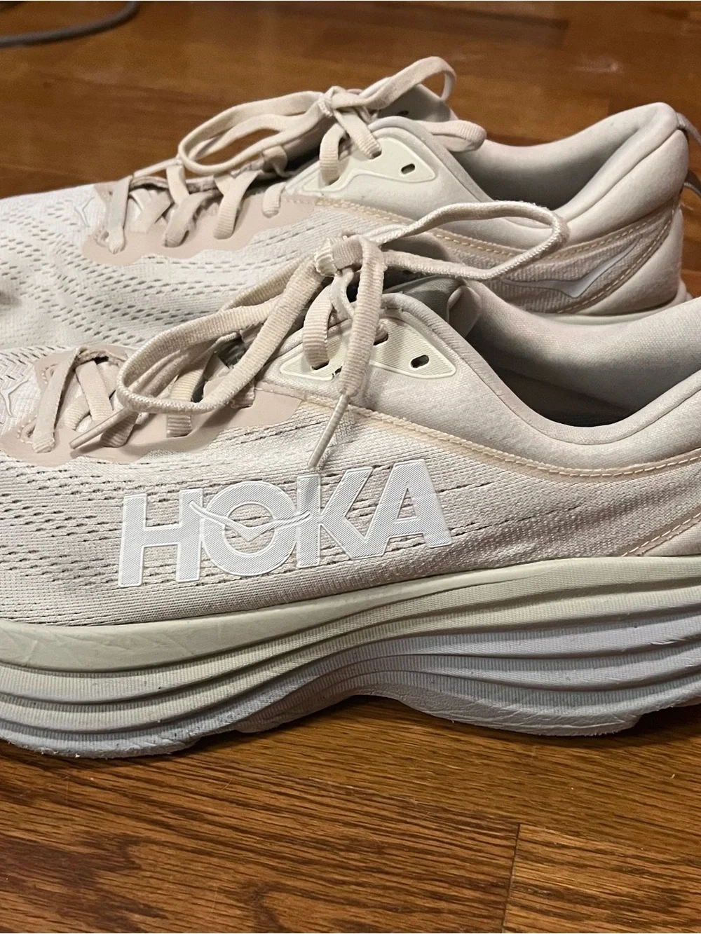 Hoka One One Bondi 8 colorway Oat Milk Barley sz 11.5 running shoes